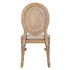 Chivari Natural White Washed Resin Louis Pop Chair with Beige Fabric Seat and Rattan Back CLPRNWW-FR-ZG