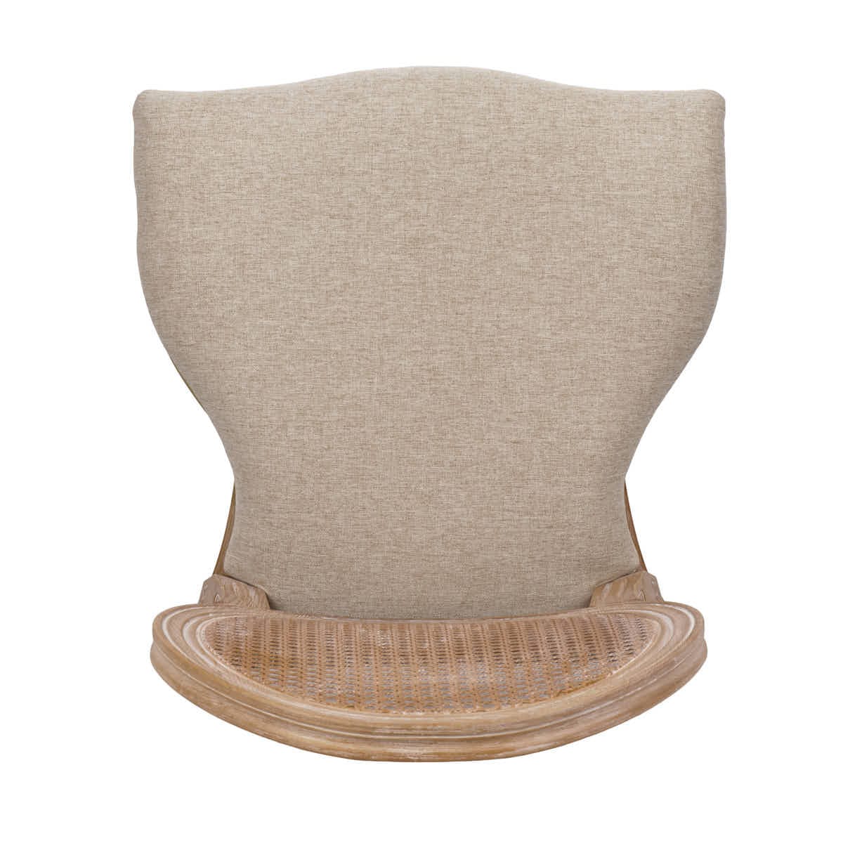 Chivari Natural White Washed Resin Louis Pop Chair with Beige Fabric Seat and Rattan Back CLPRNWW-FR-ZG