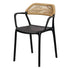 Chivari Black Linea Resin Chair with Beige Rattan Backrest CLRBLB-AX