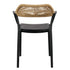 Chivari Black Linea Resin Chair with Beige Rattan Backrest CLRBLB-AX
