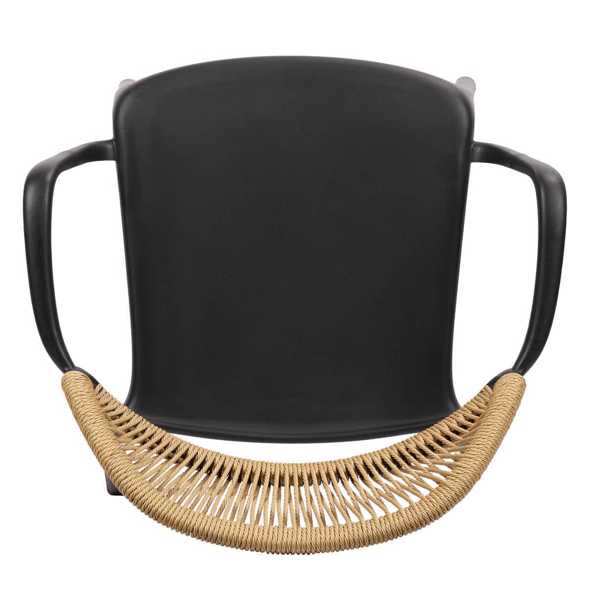 Chivari Black Linea Resin Chair with Beige Rattan Backrest CLRBLB-AX