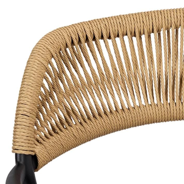 Chivari Black Linea Resin Chair with Beige Rattan Backrest CLRBLB-AX