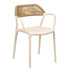 Chivari Off White Linea Resin Chair with Beige Rattan Backrest CLRWHB-AX