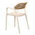 Chivari Off White Linea Resin Chair with Beige Rattan Backrest CLRWHB-AX