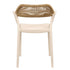Chivari Off White Linea Resin Chair with Beige Rattan Backrest CLRWHB-AX