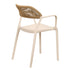 Chivari Off White Linea Resin Chair with Beige Rattan Backrest CLRWHB-AX