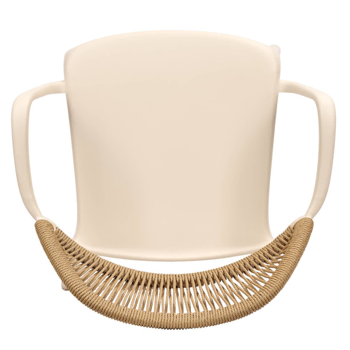 Chivari Off White Linea Resin Chair with Beige Rattan Backrest CLRWHB-AX