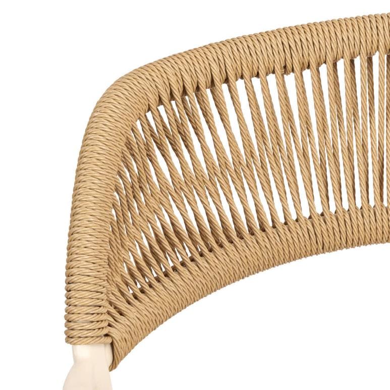 Chivari Off White Linea Resin Chair with Beige Rattan Backrest CLRWHB-AX