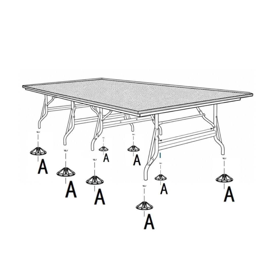 ChairMates 6" ChairMates Anti Sink Table Feet 4 Pack CM-TBSH-GRY-AX