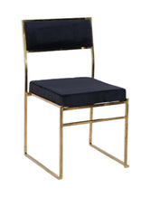 Melissa Chair in Gold Stainless Steel Frame with Black Cushion Seat and Back