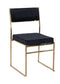 Chivari Melissa Chair in Gold Stainless Steel Frame with Black Cushion Seat and Back CMMG-B-KIT-AX