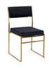 Chivari Melissa Chair in Gold Stainless Steel Frame with Black Cushion Seat and Back CMMG-B-KIT-AX
