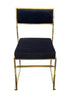 Chivari Melissa Chair in Gold Stainless Steel Frame with Black Cushion Seat and Back CMMG-B-KIT-AX