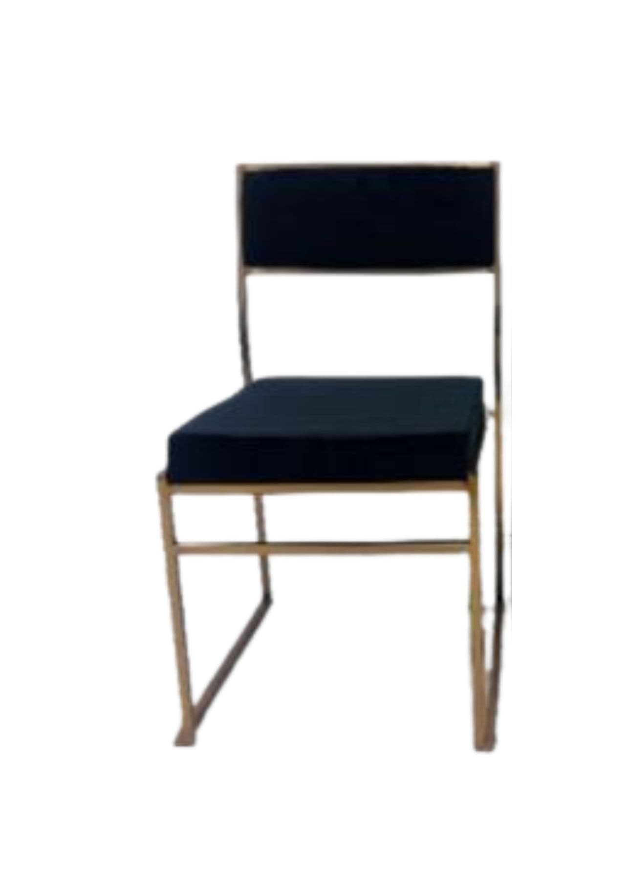 Chivari Melissa Chair in Gold Stainless Steel Frame with Black Cushion Seat and Back CMMG-B-KIT-AX