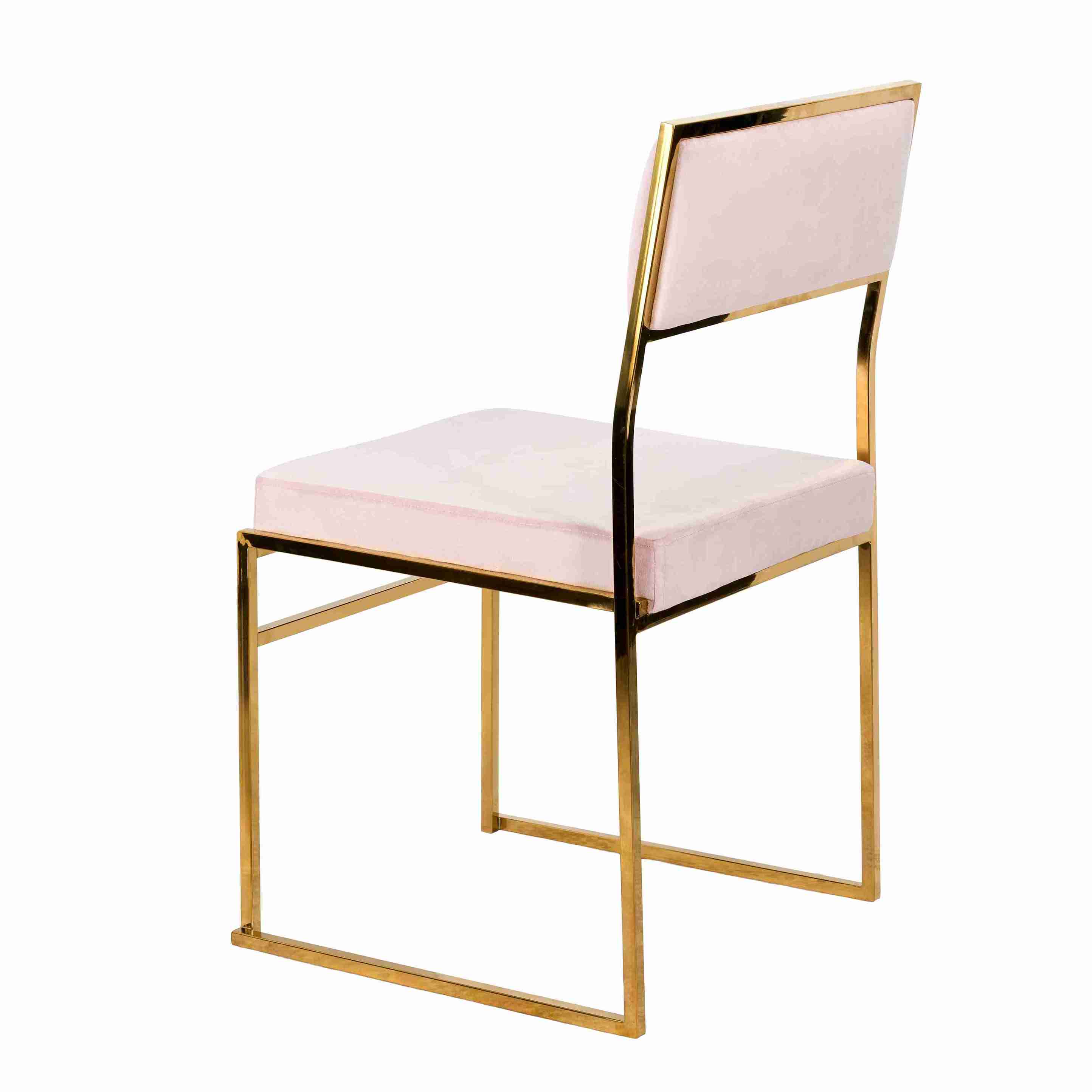 Chivari Melissa Chair in Gold Stainless Steel Frame with Blush Cushion Seat and Back CMMG-BLSH-KIT-AX