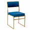 Chivari Melissa Chair in Gold Stainless Steel Frame with Blue Cushion Seat and Back CMMG-BLU-KIT-AX