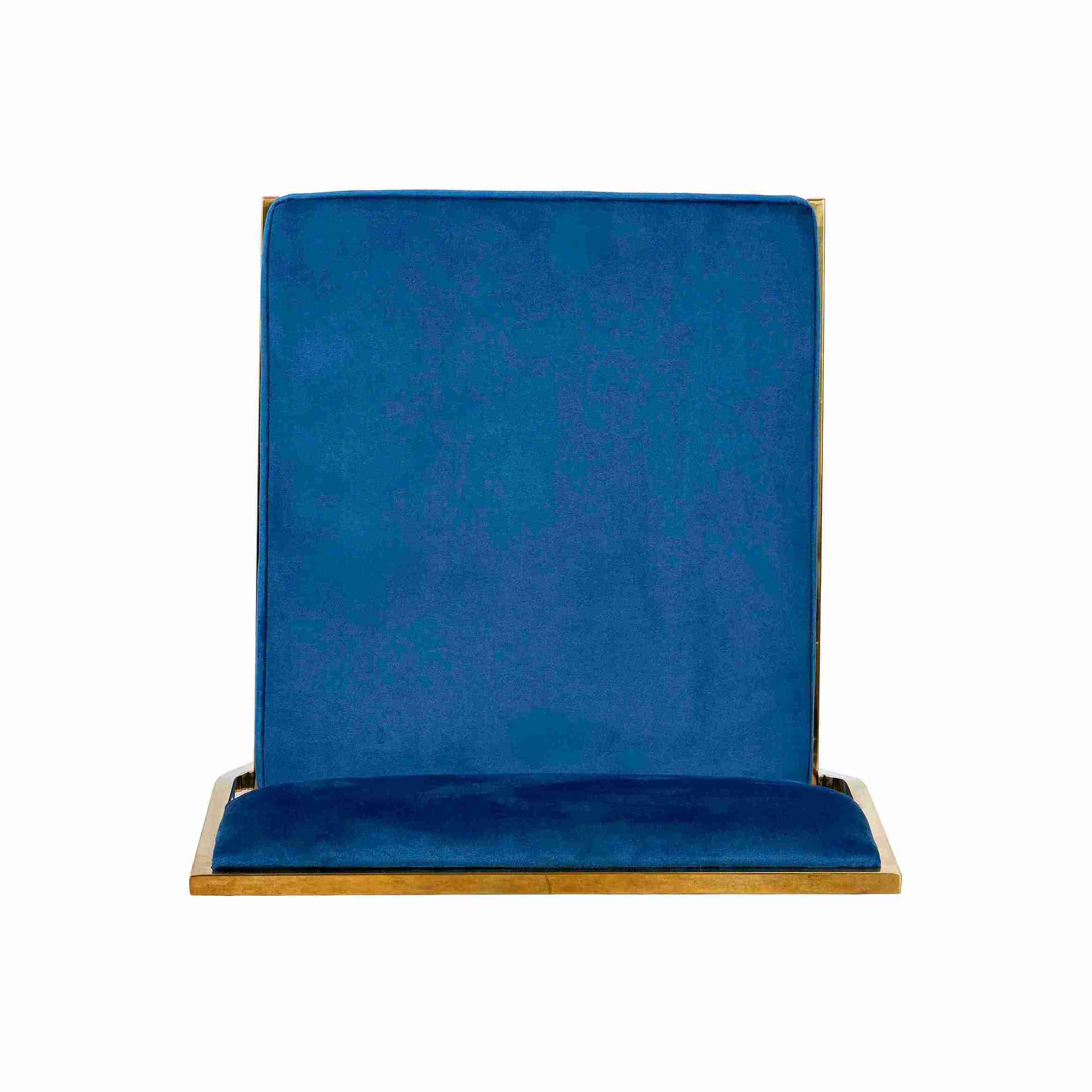 Chivari Melissa Chair in Gold Stainless Steel Frame with Blue Cushion Seat and Back CMMG-BLU-KIT-AX