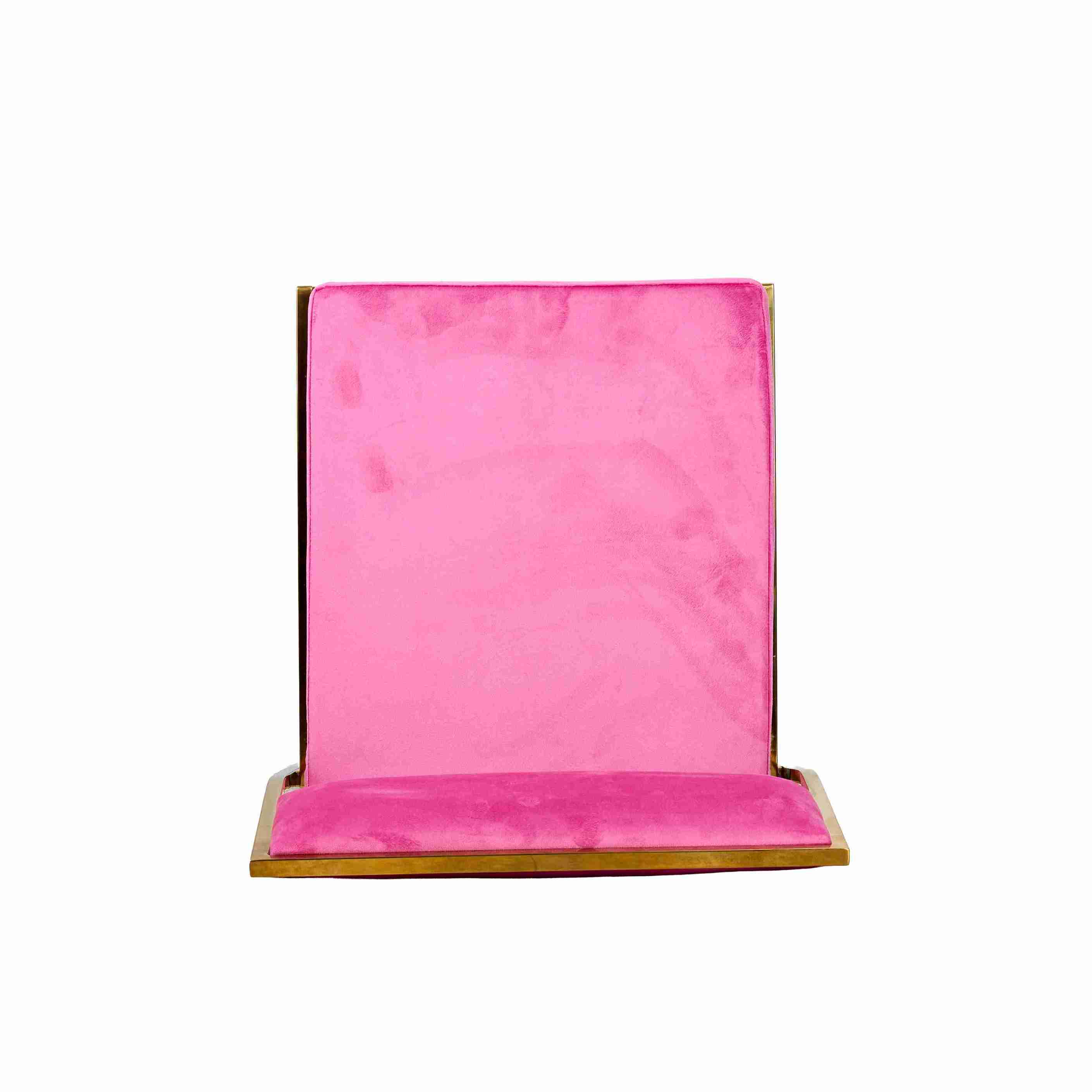 Chivari Melissa Chair in Gold Stainless Steel Frame with Fuchsia Cushion Seat and Back CMMG-FU-KIT-AX
