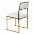 Chivari Melissa Chair in Gold Stainless Steel Frame with White Cushion Seat and Back CMMG-WHI-KIT-AX
