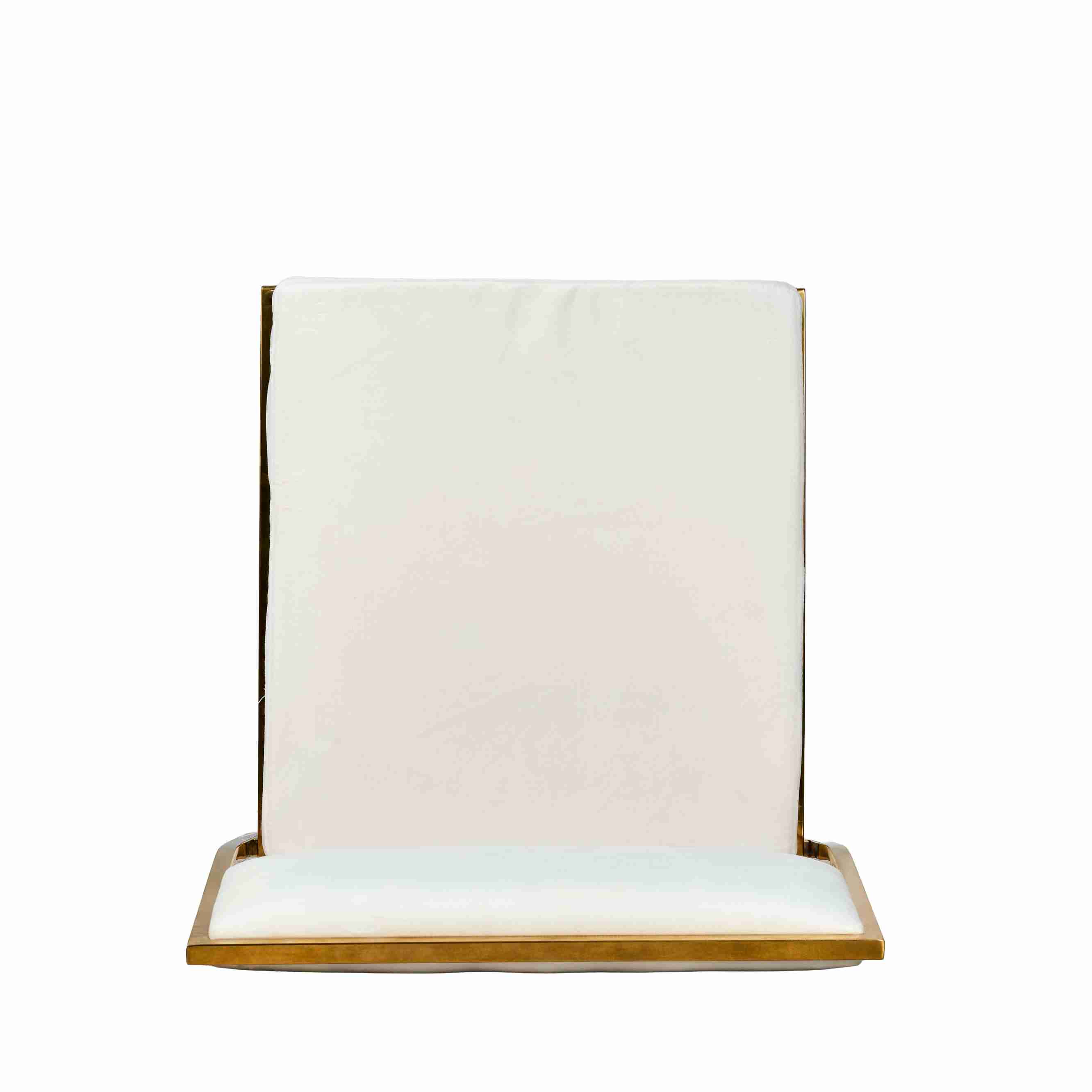 Chivari Melissa Chair in Gold Stainless Steel Frame with White Cushion Seat and Back CMMG-WHI-KIT-AX
