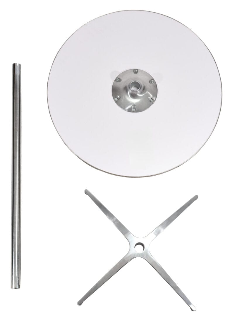 Chivari 12 Stainless Steel 32" (2.67 Foot) Round Cocktail Table Kits + Cocktail Table Cart CART116HG-RD32SS-12