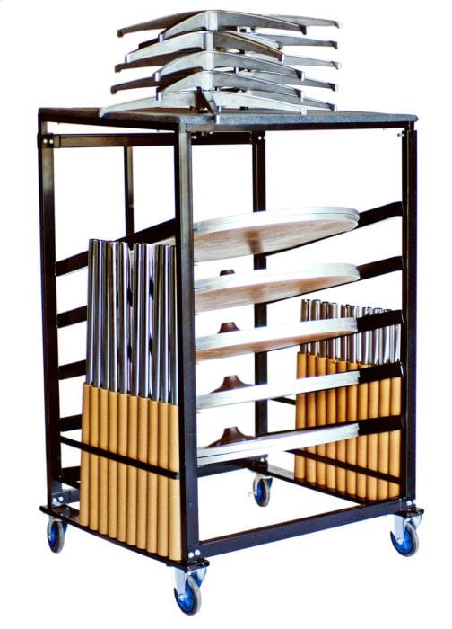 Chivari Steel Table Cart for 36" Cocktail Table Kits - up to 10 Tables CART109-36-AX-T