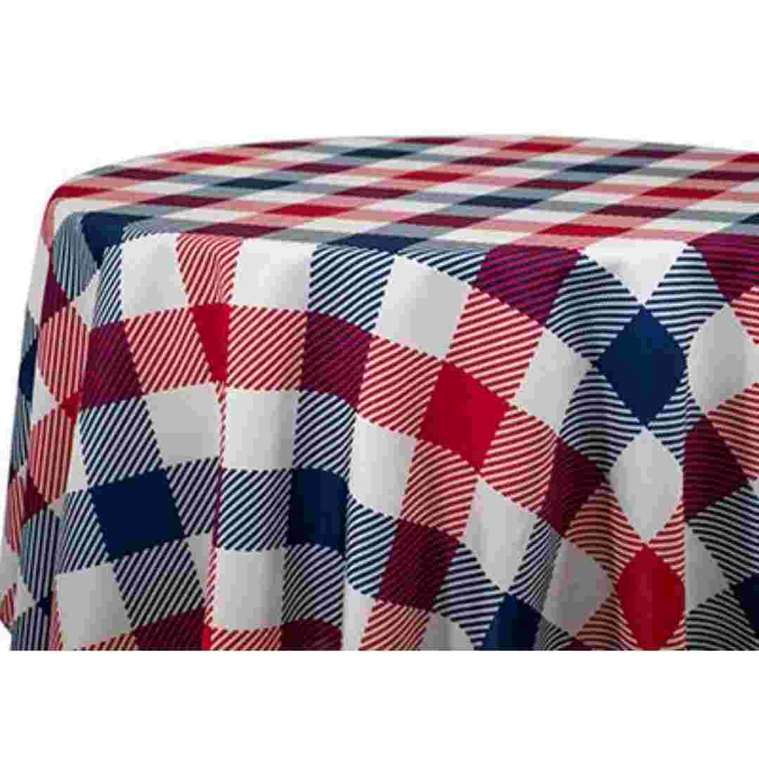 Chivari 132" Round Tablecloth Oxford Colonial Homestead Multi CD01 TBC-72CD01