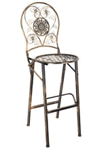 Vintage Copper Gold Barcelona Bistro Barstool with Round Seat and Back