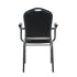 Chivari Black Vinyl Silver Vein Steel Frame Crown Back Banquet Chair with Arms CQCAVB-ZF-T