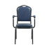 Chivari Navy Blue Vinyl Silver Vein Steel Frame Crown Back Banquet Chair with Arms CQCAVBLU-ZF-T