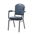 Chivari Navy Blue Vinyl Silver Vein Steel Frame Crown Back Banquet Chair with Arms CQCAVBLU-ZF-T