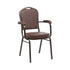 Chivari Brown Vinyl Copper Vein Steel Frame Crown Back Banquet Chair with Arms CQCAVBR-ZF-T