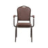 Chivari Brown Vinyl Copper Vein Steel Frame Crown Back Banquet Chair with Arms CQCAVBR-ZF-T
