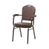 Chivari Brown Vinyl Copper Vein Steel Frame Crown Back Banquet Chair with Arms CQCAVBR-ZF-T