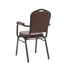 Chivari Brown Vinyl Copper Vein Steel Frame Crown Back Banquet Chair with Arms CQCAVBR-ZF-T