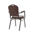 Chivari Brown Vinyl Copper Vein Steel Frame Crown Back Banquet Chair with Arms CQCAVBR-ZF-T