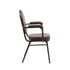 Chivari Brown Vinyl Copper Vein Steel Frame Crown Back Banquet Chair with Arms CQCAVBR-ZF-T
