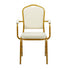 Chivari Ivory Vinyl Gold Frame Crown Back Banquet Chair with Arms CQCAVI-ZF-T