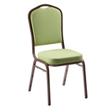Sage Green Crown Back Banquet Chair on Gold Vein Frame