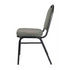 Chivari Black Dome Back Banquet Chair with  2.5" Charcoal Gray Fabric Cushion CQDFGRY-ZF-T