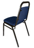 Chivari Navy Blue with Gold Dot Fabric Gold Vein Steel Frame Trapezoid Back 34" Banquet Chair CQTFBLU4-ZF-T