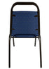 Chivari Navy Blue with Gold Dot Fabric Gold Vein Steel Frame Trapezoid Back 34" Banquet Chair CQTFBLU4-ZF-T