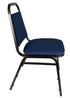 Chivari Navy Blue with Gold Dot Fabric Gold Vein Steel Frame Trapezoid Back 34" Banquet Chair CQTFBLU4-ZF-T