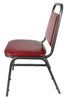 Chivari Burgundy Vinyl Silver Vein Steel Frame Trapezoid Back 34" Banquet Chair CQTVBU4-ZF-T