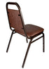 Chivari Brown Vinyl Copper Vein Steel Frame Trapezoid Back 34" Banquet Chair CQTVBR4-ZF-T