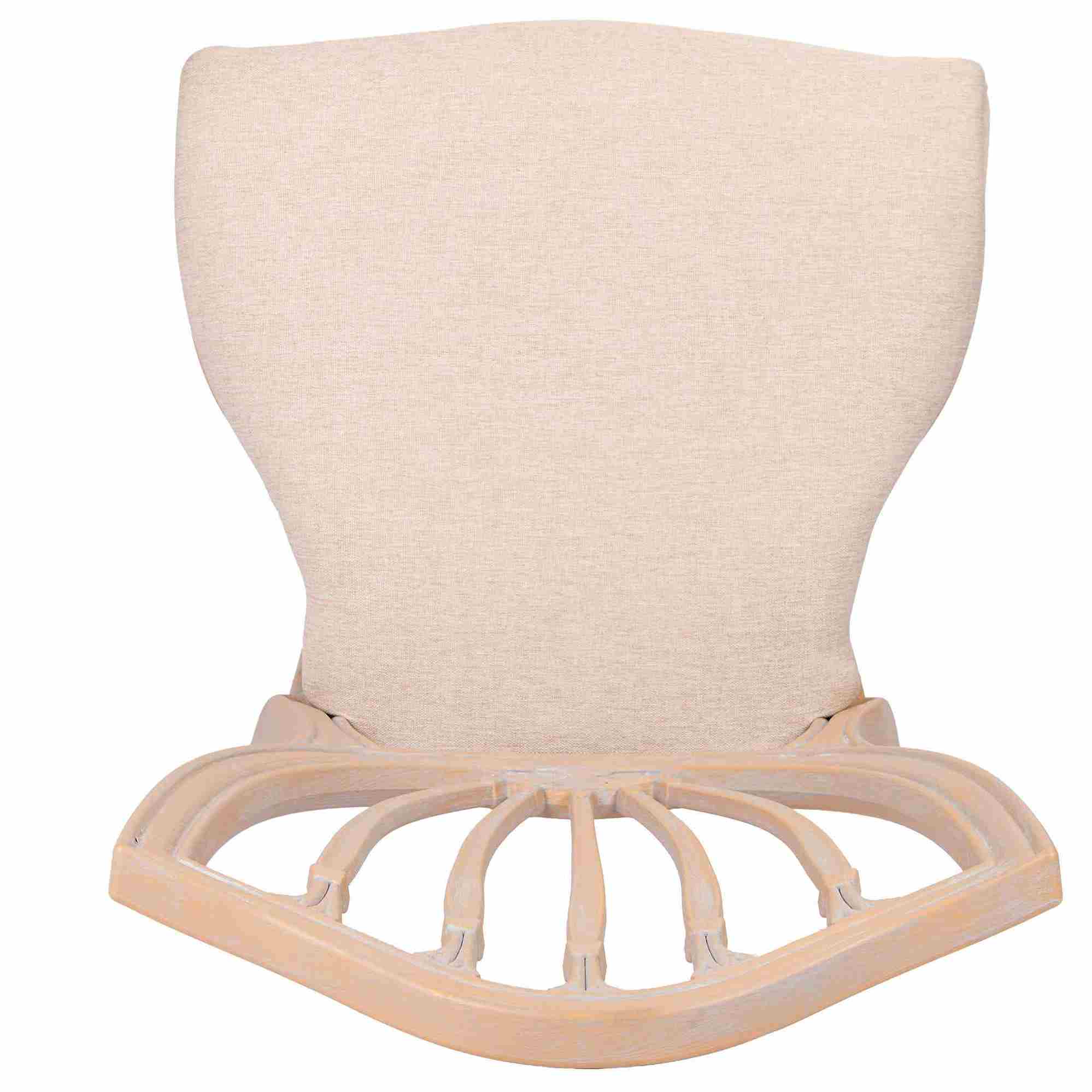 Chivari Rustic Smoke Regal Resin Chair with Beige Linen Seat Pad CRGRRS-ZG-T