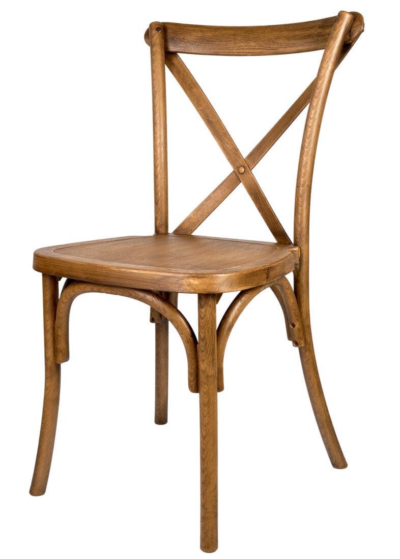 Chivari Chestnut ToughResin™ WoodGrain Cross Back Chair CXRC-AX-T