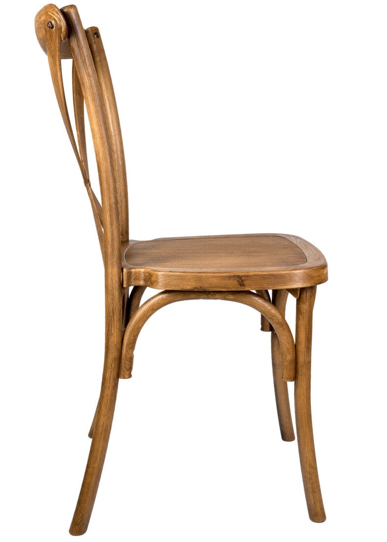 Chivari Chestnut ToughResin™ WoodGrain Cross Back Chair CXRC-AX-T