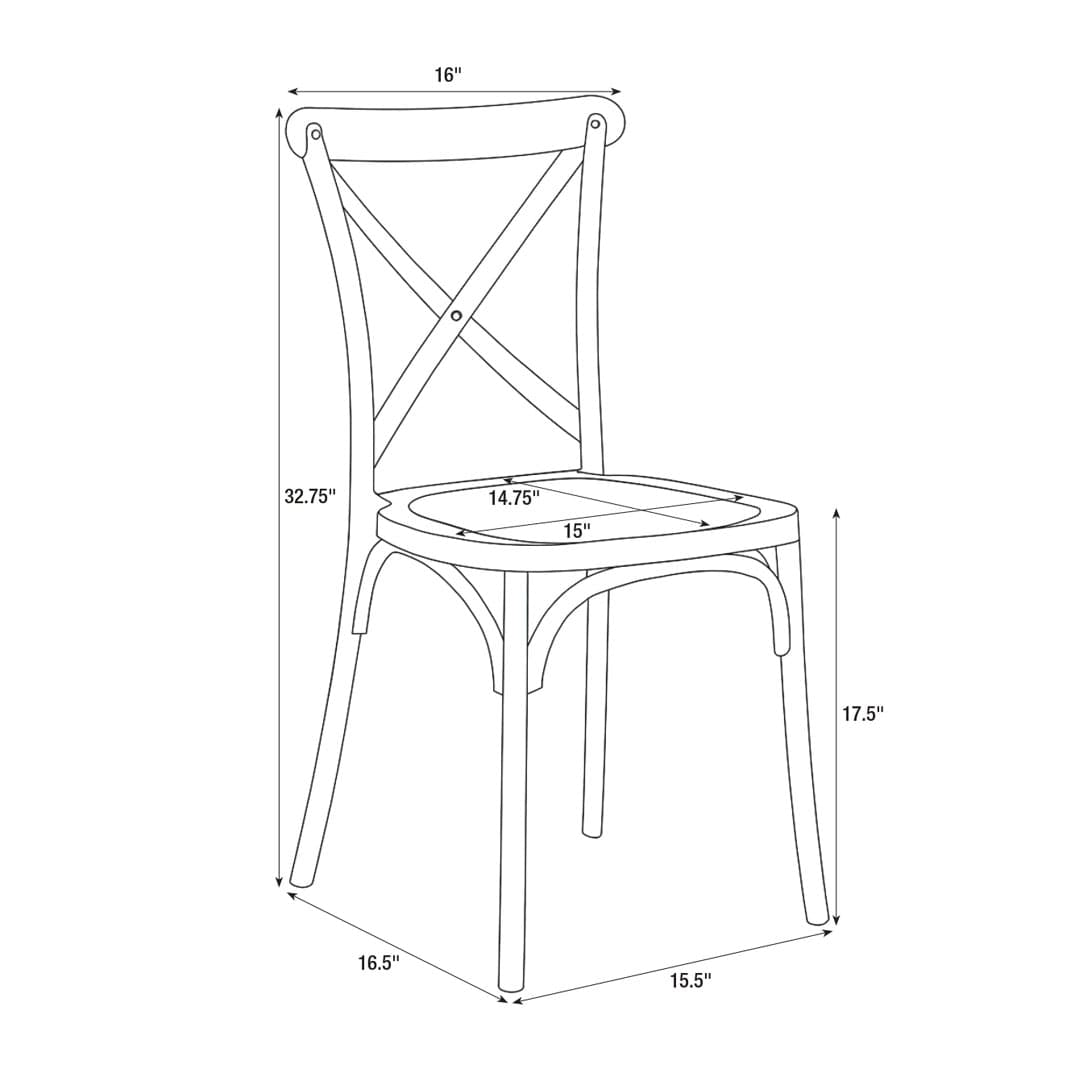Chivari Fruitwood Cross Back Mono Frame BasicResin™ Chair CXPF-ZG