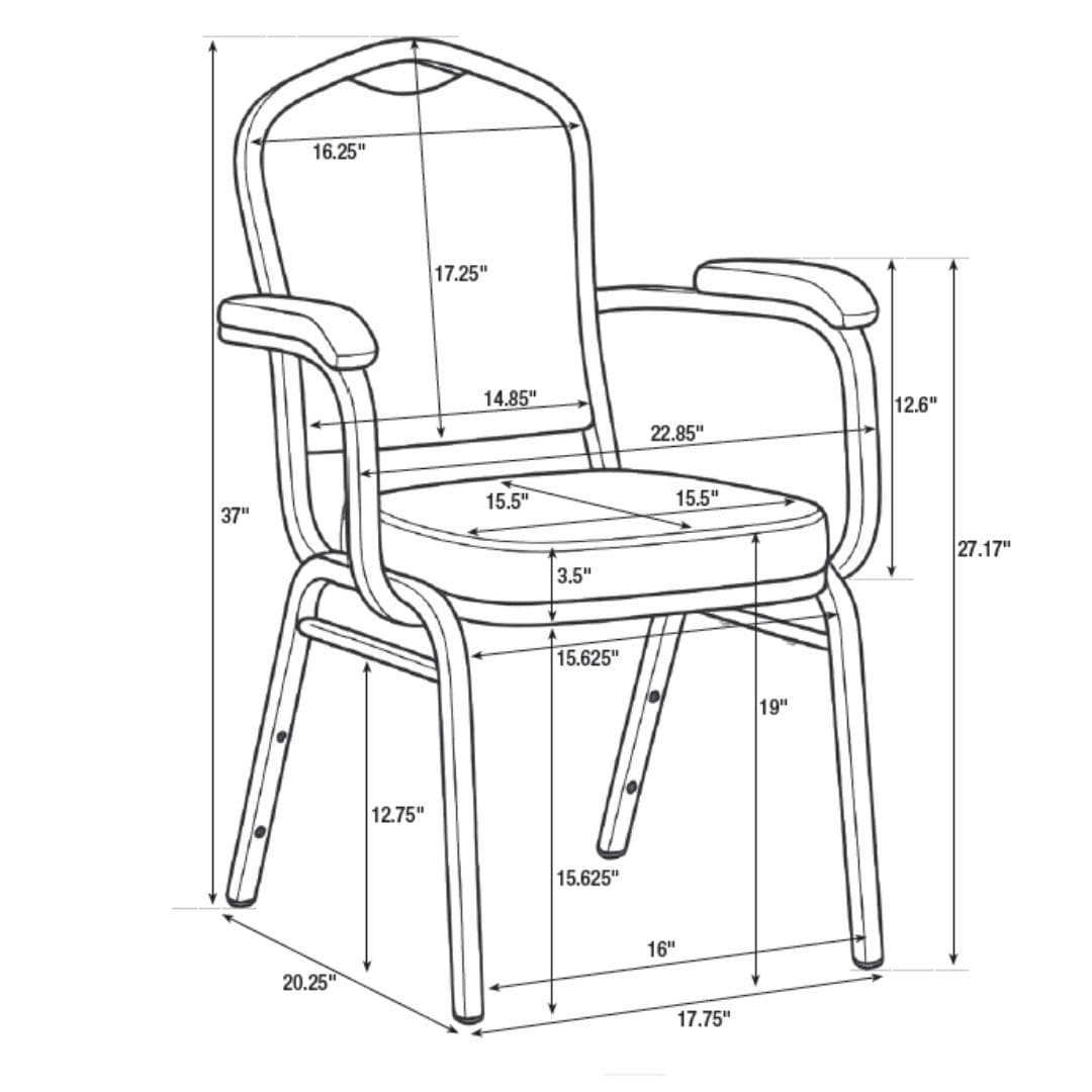 Chivari Brown Vinyl Copper Vein Steel Frame Crown Back Banquet Chair with Arms CQCAVBR-ZF-T